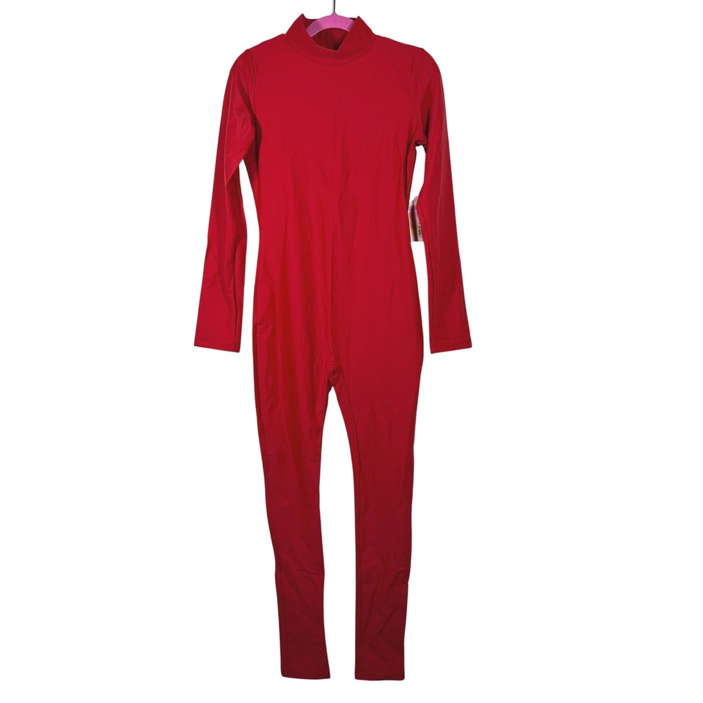 Baltogs Kids Red Mock Neck Long Sleeve Dance solo Unitard Style Size LC - Picture 2 of 9